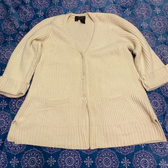 Vintage Donna Karan Luxury 100% Cashmere Cardigan Sweater Oversize Medium